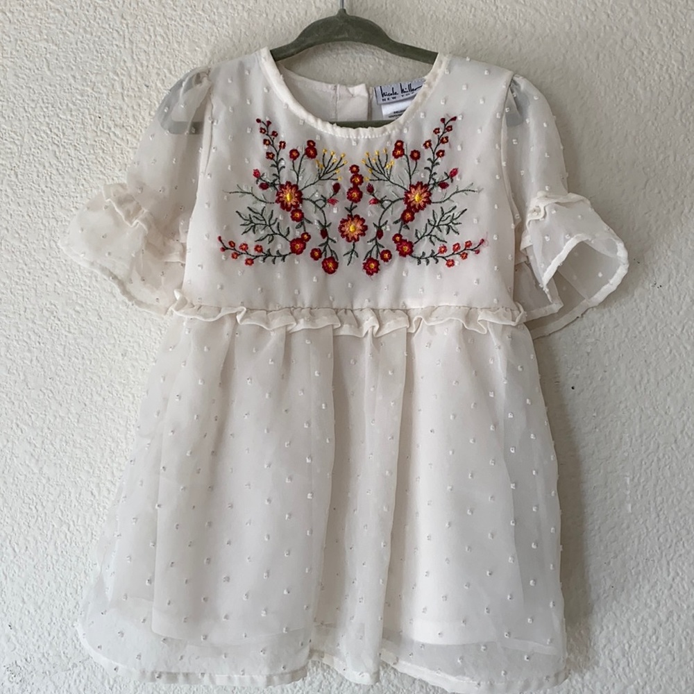 Nicole Miller Floral Embroidery Top